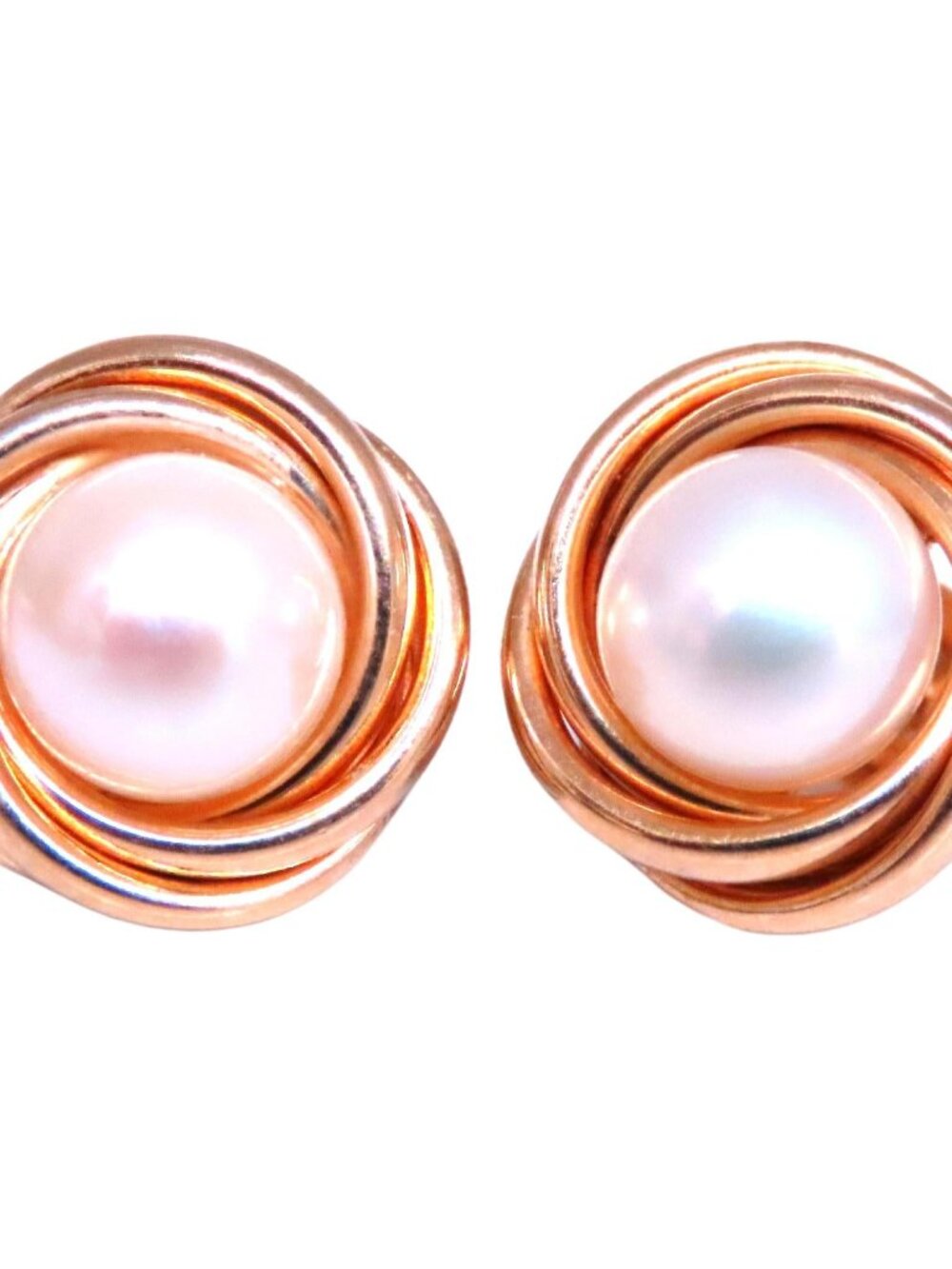 Robins Egg Pearl Nest Retro Earrings 14kt Gold*